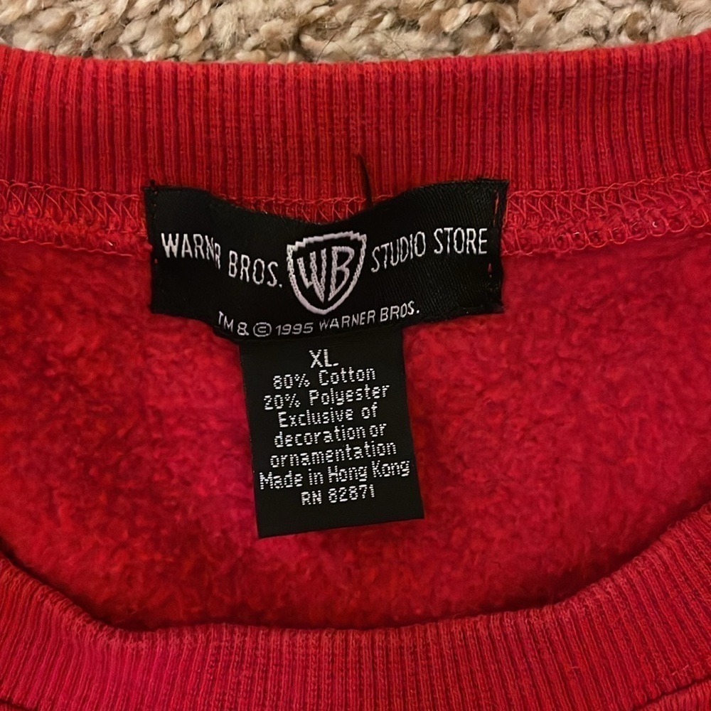 EUC 1990’s Vintage Warner Bros Looney Tunes Embroidered characters sweatshirt XL - Picture 4 of 5